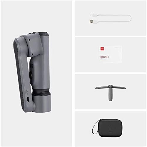 Zhiyun Smooth X Combo Kit with Mini Tripod and Pouch 2-Axis Smartphone Gimbal Stabilizer for iPhone Android Samsung, Selfie Stick, YouTube Vlog Video, Face Tracking, Bluetooth, Ges