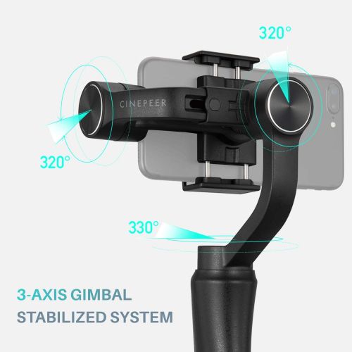  Zhi yun CINEPEER Phone Gimbal, 3-Axis Gimbal Stabilizer for iPhone 12/11/X/XS, Samsung Android Phone, ZY Play App Support, Smooth Video Gimbal - CINEPEER C11