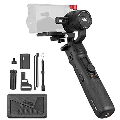  Zhiyun Crane-M2 3-Axis Handheld Gimbal Stabilizer, Zhiyun Crane M New Upgrade Version for Compact Cam, Light Mirrorless Cam, Smartphones & Action Cam, Quick On/Off, 7h Runtime, WiF