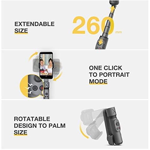  ZHIYUN Smooth-X Gimbal Stabilizer for iPhone Smartphone, Extendable Selfie Stick, Foldable Handheld iPhone Gimbal, Vlog & YouTube Video, Face/Object Tracking, Bluetooth Remote, Ges