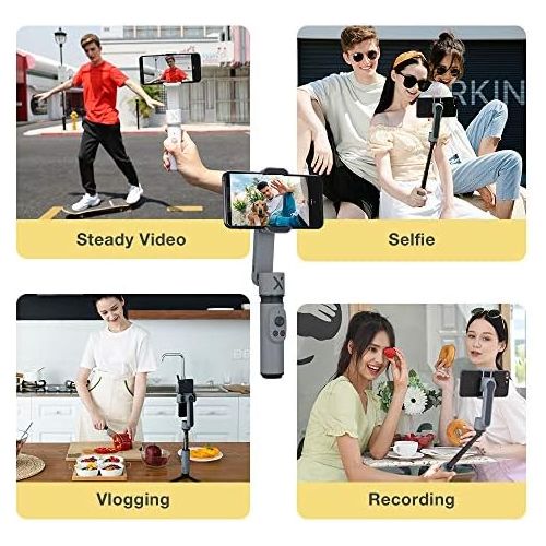  ZHIYUN Smooth-X Gimbal Stabilizer for iPhone Smartphone, Extendable Selfie Stick, Foldable Handheld iPhone Gimbal, Vlog & YouTube Video, Face/Object Tracking, Bluetooth Remote, Ges