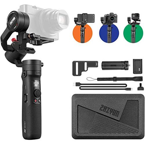 지윤텍 Zhiyun Crane M2 [Official] Handheld 3-Axis Gimbal Stabilizer for Mirrorless Camera, Gopro, Smartphone with Grip Tripod