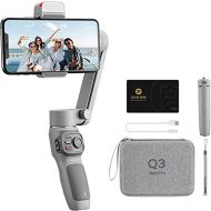 Zhiyun Smooth Q3 Combo, 3-Axis Gimbal Stabilizer for Smartphone Foldable Phone Gimbal with Light Auto Inception Dolly-Zoom Time-Lapse Handheld Stabilizer, Gimbal Bag