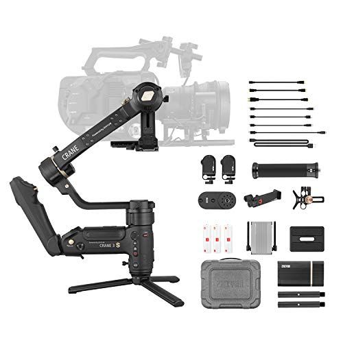  Zhiyun Crane 3S Pro Kit [Official] Handheld 3-Axis Gimbal Stabilizer for DSLR Cinema Cameras and Camcorder (PRO Package)