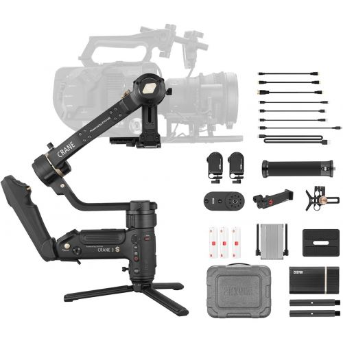  Zhiyun Crane 3S Pro Kit [Official] Handheld 3-Axis Gimbal Stabilizer for DSLR Cinema Cameras and Camcorder (PRO Package)