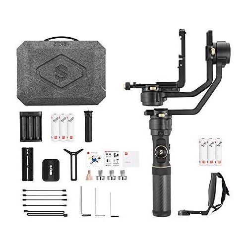  Zhiyun Crane 2S 3-Axis Handheld Gimbal Stabilizer for DSLR and Mirrorless Cameras Upgraded Focus Control Vertical Shooting (Combo Package with Dual Handle Grip and Battery Kit)