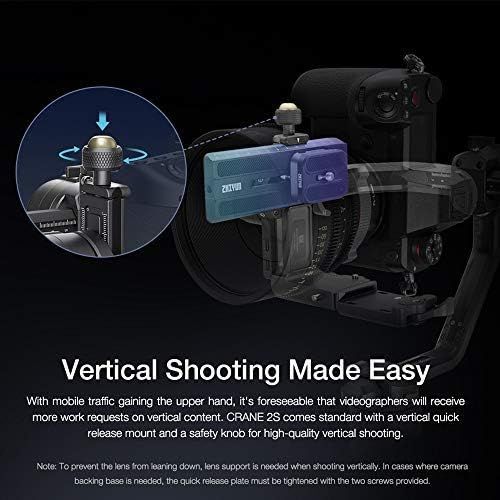  Zhiyun Crane 2S 3-Axis Handheld Gimbal Stabilizer for DSLR and Mirrorless Cameras Upgraded Focus Control Vertical Shooting (Combo Package with Dual Handle Grip and Battery Kit)