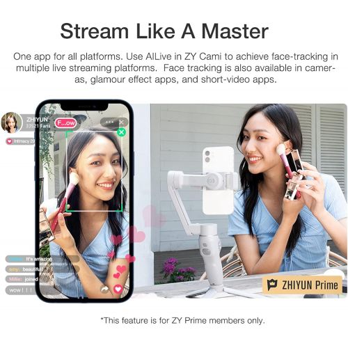  Zhiyun Smooth Q3 Combo, 3-Axis Gimbal Stabilizer for Smartphone Foldable Phone Gimbal with Light Auto Inception Dolly-Zoom Time-Lapse 180° Rotatable Fill Light SmartFollow 3.0