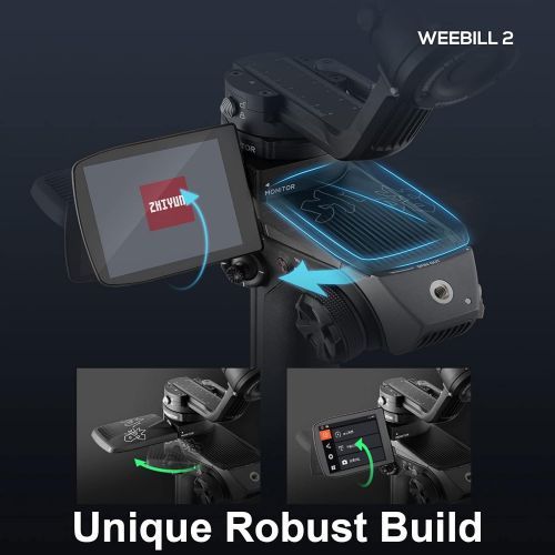  Zhiyun Weebill 2 Combo, 3-Axis Gimbal Stabilizer for DSLR & Mirrorless Cameras 2.88”Full-Color Touchscreen 24W PD Fast Charge Supports, W Portable Storage Bag and Sling Grip Handle