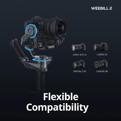  Zhiyun Weebill 2 Combo, 3-Axis Gimbal Stabilizer for DSLR & Mirrorless Cameras 2.88”Full-Color Touchscreen 24W PD Fast Charge Supports, W Portable Storage Bag and Sling Grip Handle