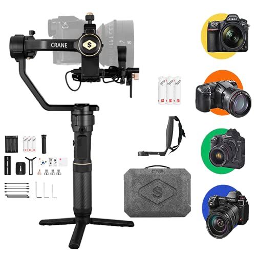  Zhiyun Crane 2S Combo 3-Axis Camera Gimbal Stabilizer for DSLR Camera Sony A6600 Nikon D850 Canon EOS 1DX Mark II Panasonic S1H BMPCC 6K,Vertical Shooting,0.96 OLED Screen,Focus Co