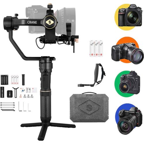  Zhiyun Crane 2S Combo 3-Axis Camera Gimbal Stabilizer for DSLR Camera Sony A6600 Nikon D850 Canon EOS 1DX Mark II Panasonic S1H BMPCC 6K,Vertical Shooting,0.96 OLED Screen,Focus Co