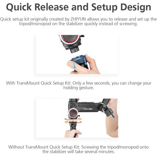  Zhiyun [Official] Transmount Quick Setup Kit with 1/4 Screw for Zhiyun Crane 3 Lab