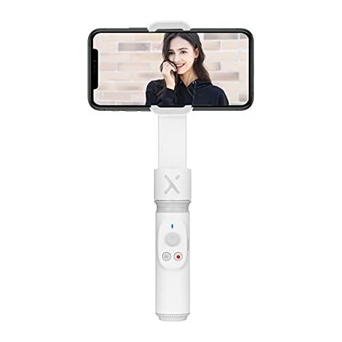  ZHIYUN Smooth X Gimbal Stabilizer, Handheld Extendable Selfie Stick for iPhone Android, Vlog & YouTube Live Video, Face/Object Tracking, Bluetooth Remote, Gesture & Zoom - White (T