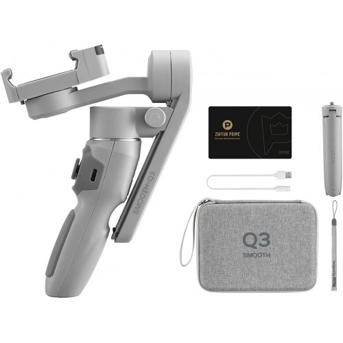  Zhiyun Smooth Q3 Combo, 3 Axis Handheld Smartphone Gimbal iPhone Stabilizer for iPhone 12 11 Pro Xs Max Xr X 8 Plus 7 6 SE Android Cell Phone Smartphone YouTube Vlog Live Video Kit