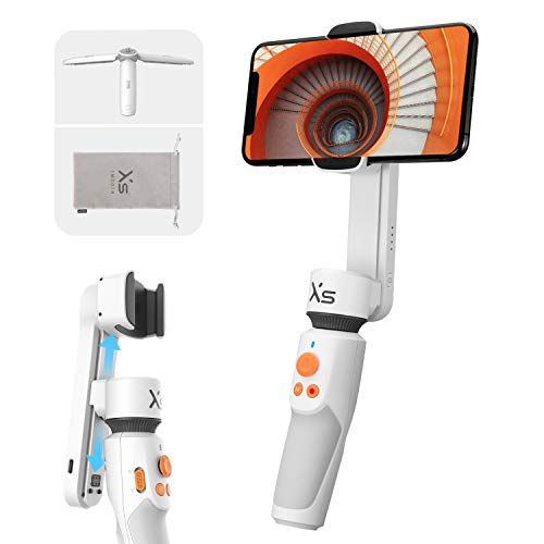  ZHIYUN Smooth XS Gimbal for iPhone 12/11/XS/X, Samsung Android Smartphones [Slide Design, Tripod & Case] 10 Selfie Stick with Smart Tracking, Bluetooth Support, Compact and Portabl