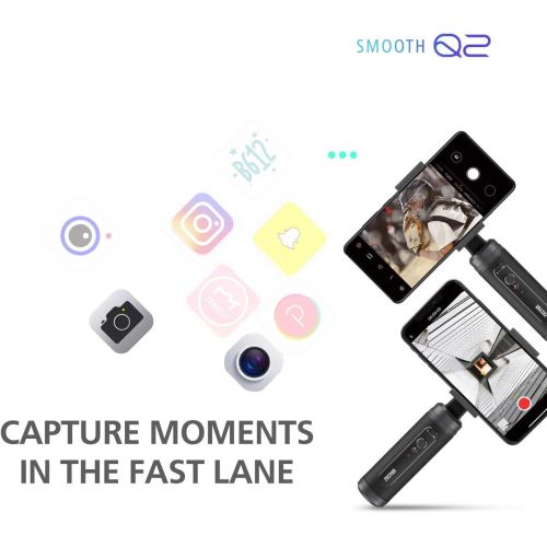  Zhiyun Smooth Q2, 3-Axis Handheld Smartphone Gimbal Stabilizer for iPhone, Samsung, Android, iOS, with Time-Lapse Vertigo Shot Object Tracking Panorama