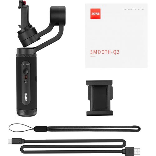  Zhiyun Smooth Q2, 3-Axis Handheld Smartphone Gimbal Stabilizer for iPhone, Samsung, Android, iOS, with Time-Lapse Vertigo Shot Object Tracking Panorama