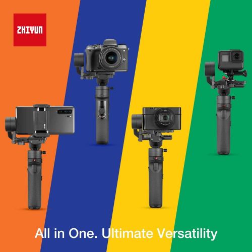  [아마존베스트]ZHIYUN Crane M2 3-Axis Gimbal Stabilizer for Light Mirrorless Camera,Action Camera,Smartphone,for Sony A6000,A6300,A6500,RX100M,GX85,Gopro Hero 5/6/7,iPhone Xs XR,WiFi/Bluetooth Co