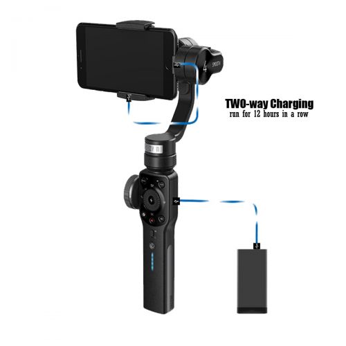  Zhi yun Zhiyun Smooth 4 3-Axis Handheld Gimbal Stabilizer Compatible FiLMiC Pro for iPhone Xs MaxXsX8 Plus7SE Samsung Galaxy S9+S8S7 etc Smartphones(Gopro AdapterCharging CableCou