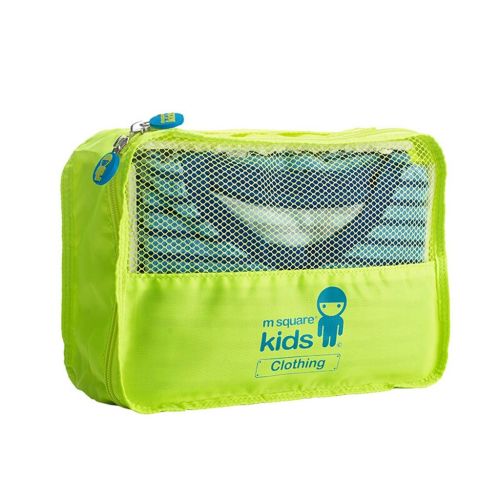  Zhijie-snd Childrens Travel Storage Wash Bag 4 Piece Set Travel Set Clothing Finishing Care Package, Kids Travel Organiser(Clothing Bag/Nursing Bag/Toy Bag/Shoe Bag) (Color : Fluorescent Yell