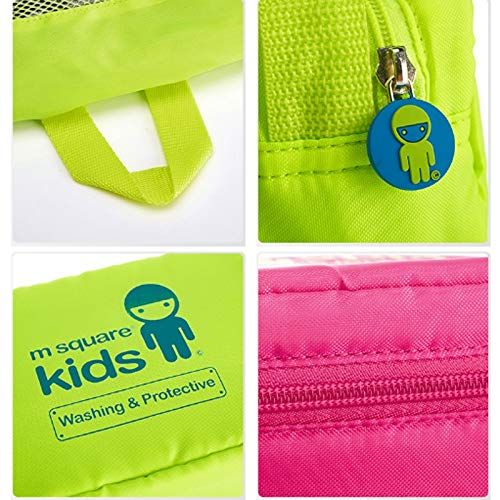  Zhijie-snd Childrens Travel Storage Wash Bag 4 Piece Set Travel Set Clothing Finishing Care Package, Kids Travel Organiser(Clothing Bag/Nursing Bag/Toy Bag/Shoe Bag) (Color : Phosphor)