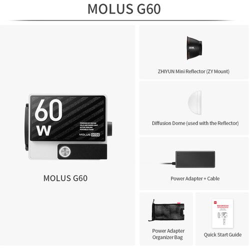 지윤텍 Zhiyun MOLUS G60 Bi-Color Pocket COB Monolight