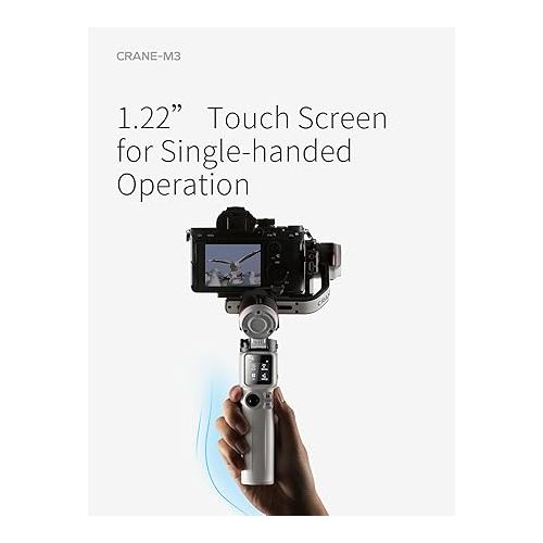 지윤텍 Zhiyun Crane M3 Handheld 3-Axis Camera Gimbal Stabilizer, Gimbal Stabilizer for Mirrorless Camera, Gopro, Action Camera, Smartphone