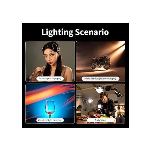 지윤텍 ZHIYUN FIVERAY M20C RGB Video Light, 20W Portable Camera Light, HSI Mode, TLCI 96+, Temperature 2500K-10000K with 9 Light Effects, Support App Control and PD Fast Charge