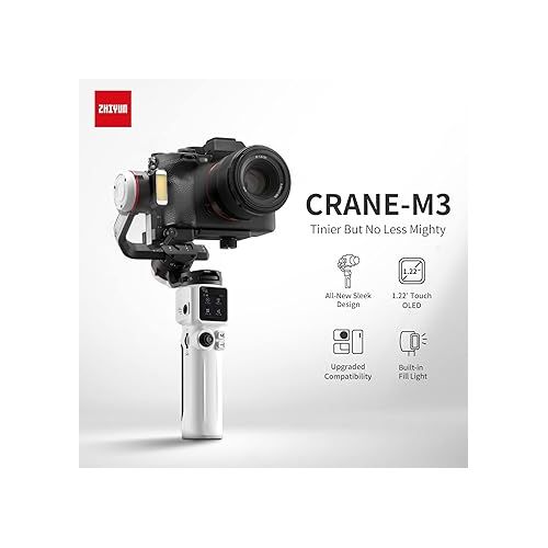 지윤텍 Zhiyun Crane M3 Camera Stabilizer, Handheld 3-Axis Gimbal for DSLR and Mirrorless Camera, Compatible with Nikon, Canon, Sony, Fujifilm(Zhiyun Crane M2 Upgrade Version)