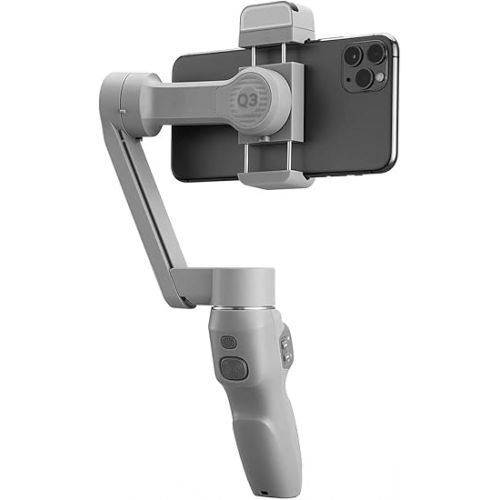 지윤텍 Zhi yun Smooth Q3 Combo 3-Axis Handheld Gimbal Stabilizer with Carry Bag for Smartphone Foldable Phone Gimbal Light Auto Inception Dolly-Zoom Time-Lapse Compatible with iPhone 14 13 Pro Max Android