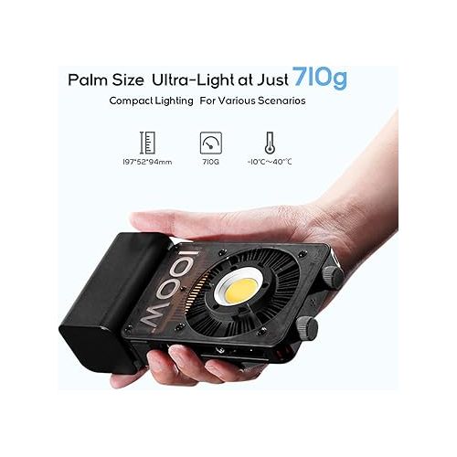 지윤텍 ZHIYUN CINEPEER CX100 100w COB Led Video Light Bi Color 2700K-6500K with Battery, ZY Mount Continuous Output Lighting