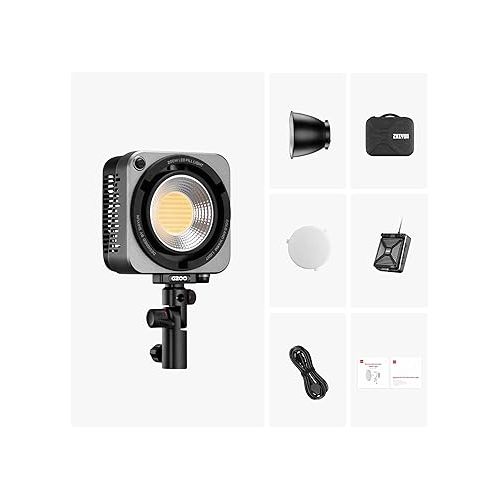 지윤텍 Zhiyun LED Video Light MOLUS G200 COB Light - 300W Peak Output with MAX Extreme Mode, Supports Seamless CCT and DMI Adjustment Perfect for Studios, Live Streaming Rooms, and Movie Sets.