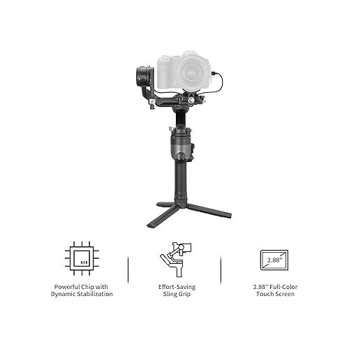 지윤텍 ZHIYUN Weebill 2 SE, 3-Axis Handheld Gimbal Stabilizer for DSLR Mirrorless Cameras for Sony Nikon Canon Panasonic Lumix BMPPC 6K, Double Tripod, Foldable Full-Color Touchscreen