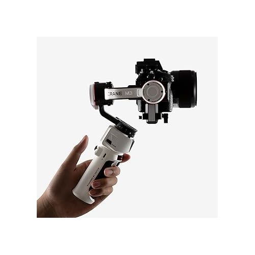 지윤텍 Zhiyun Crane M3 Combo 3-Axis Handheld Gimbal Stabilizer, Compatible with Sony A6600, A6100, RX100, Fujifilm X-T10, X-T3, Canon M50, M5, M6, G7 X II, for Gopro Hero10/9/8 5/6/7, iPhone 13 12 XS-Pro Max