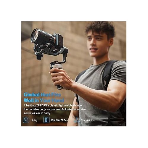 지윤텍 ZHIYUN CINEPEER WEEBILL 3E 3-Axis Gimbal Stabilizer for DSLR and Mirrorless Camera,Extendable Sling Grip Native Vertical Shooting Handheld Camera Gimbal