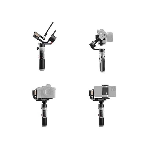 지윤텍 Zhiyun Crane M2S Gimbal w/Go Pro Mount + Phone Holder 3-Axis Stabilizer for Lightweight Mirrorless DSLR,Action Camera,GoPro Hero 10/9/7/6/5,iPhone 13 Pro Max 12/11 SE Smartphone Cell Phone Crane M2 S