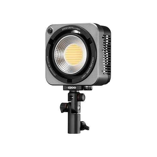 지윤텍 Zhiyun LED Video Light MOLUS G200 COB 200W Bowens Mount Continuous Output Light,Bi-Color 2700K-6500K,Peak Brightness 61500Lux w/ZHIYUN Reflector,ZY Vega App Control for Video Photography Live Stream