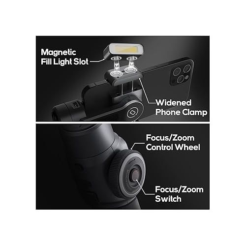 지윤텍 ZHIYUN Smooth 5 Combo Gimbal Stabilizer for Smartphone,3-Axis Phone Video Stabilizer for iPhone 13 Pro Max Mini 12 11 XS X XR 8 7 Plus and Android Cell Phone