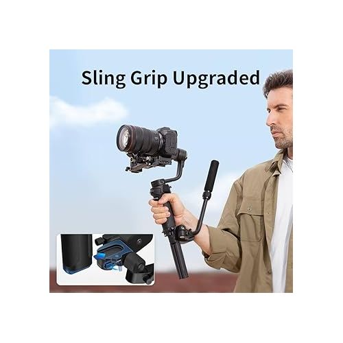 지윤텍 Zhiyun Weebill 3S Combo 3-Axis Gimbal Stabilizer for DSLR and Mirrorless Camera Compatible with Sony Nikon Canon Panasonic LUMIX Extendable Sling Grip Integrated Fill Light PD Fast Charge