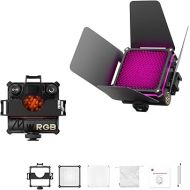 Zhiyun Fiveray M20C RGB Video Light,20W 2500K-10000K,TLCI ?96 CRI?94 Portable Photography Light Support Bluetooth and 6 RGB Light Effects with Barn Doors for Studio,Outdoor Shooting,Vlogging(Combo)