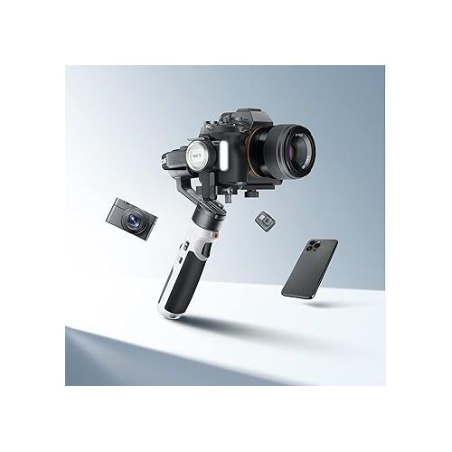 지윤텍 Zhiyun Crane M2S Camera Gimbal 3-Axis Handheld Video Stabilizer for Mirrorless Camera,Action Camera,Smartphone,for Sony A6000,A6300,A6500,for GoPro Hero 10/9/7,for iPhone 13 Pro Max Mini 12 11