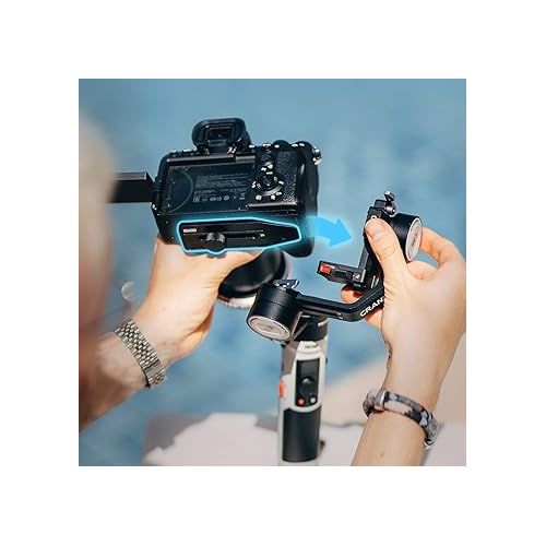 지윤텍 Zhiyun Crane M2S Gimbal for Lightweight Mirrorless Camera,Smartphone,3-Axis Handheld Stabilizer Compatible with Sony A6000,A6300,A6500,A6100,GoPro Hero 10/9/8/7,iPhone 13 Pro Max 12 X Xs Crane M2 S