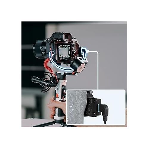 지윤텍 Zhiyun Crane M2S Gimbal for Lightweight Mirrorless Camera,Smartphone,3-Axis Handheld Stabilizer Compatible with Sony A6000,A6300,A6500,A6100,GoPro Hero 10/9/8/7,iPhone 13 Pro Max 12 X Xs Crane M2 S