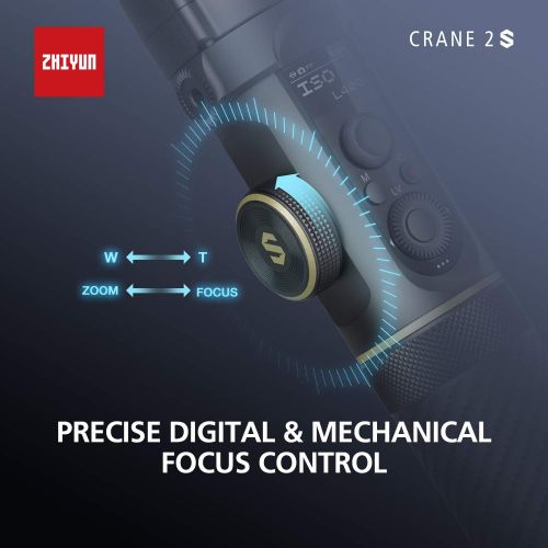 지윤텍 ZHIYUN Crane 2S Professional 3-Axis Gimbal Stabilizer Combo, for DSLR and Mirrorless Camera, Professional Video Equipment Compatible with Canon Sony Nikon BMPCC Panasonic LUMIX