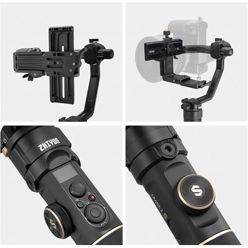 지윤텍 ZHIYUN Crane 2S Professional 3-Axis Gimbal Stabilizer Combo, for DSLR and Mirrorless Camera, Professional Video Equipment Compatible with Canon Sony Nikon BMPCC Panasonic LUMIX