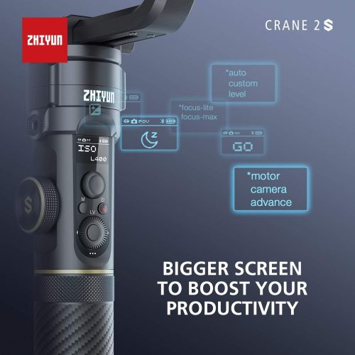 지윤텍 ZHIYUN Crane 2S Professional 3-Axis Gimbal Stabilizer Combo, for DSLR and Mirrorless Camera, Professional Video Equipment Compatible with Canon Sony Nikon BMPCC Panasonic LUMIX