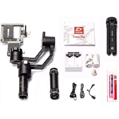 지윤텍 Zhiyun Crane Plus 3-Axis Handheld Gimbal Stabilizer for DSLR and Mirrorless Camera compatible Sony Panasonic LUMIX Nikon Canon POV Large Payload Timelapse Object Tracking New Versi