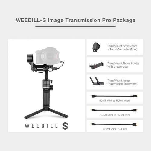 지윤텍 Zhiyun Weebill S Image Transmission Pro Package - 3-Axis Handheld Gimbal Stabilizer for Mirrorless and DSLR Camera. Includes Image Transmission Module