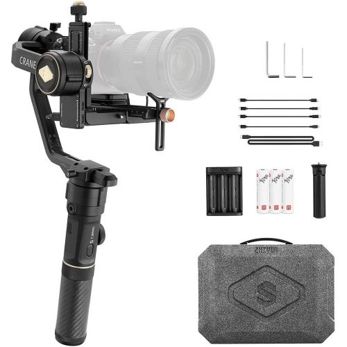 지윤텍 ZHIYUN Crane 2S Professional 3-Axis Gimbal Stabilizer Combo, for DSLR and Mirrorless Camera, Professional Video Equipment Compatible with Canon Sony Nikon BMPCC Panasonic LUMIX